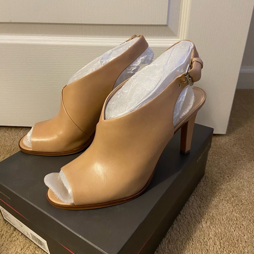 Vince Camuto Nude Peep Toe Heels